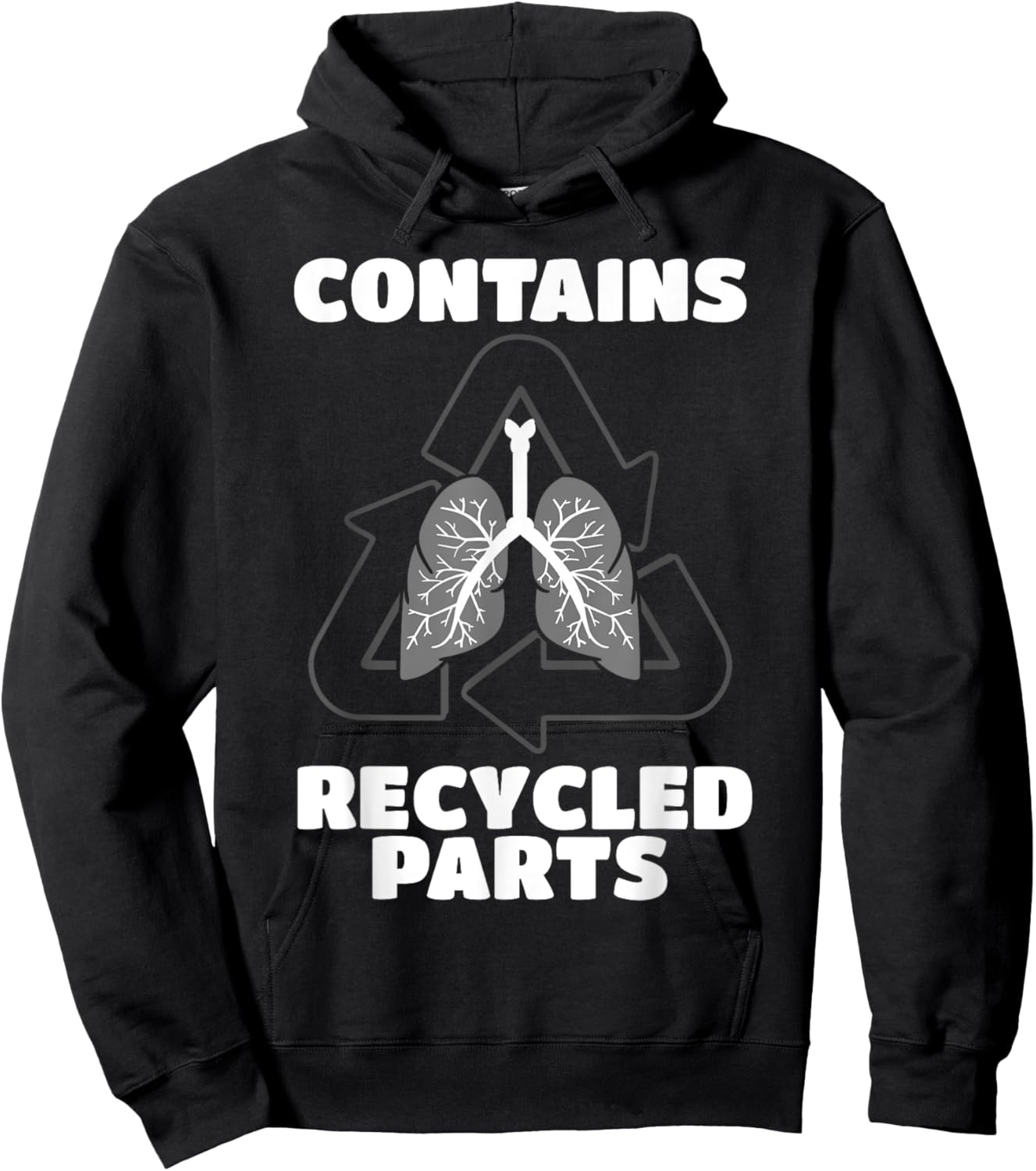 Recycled Lung Transplantation Fighter Recipient Donor Gift Hoodie - Hoodie | Black