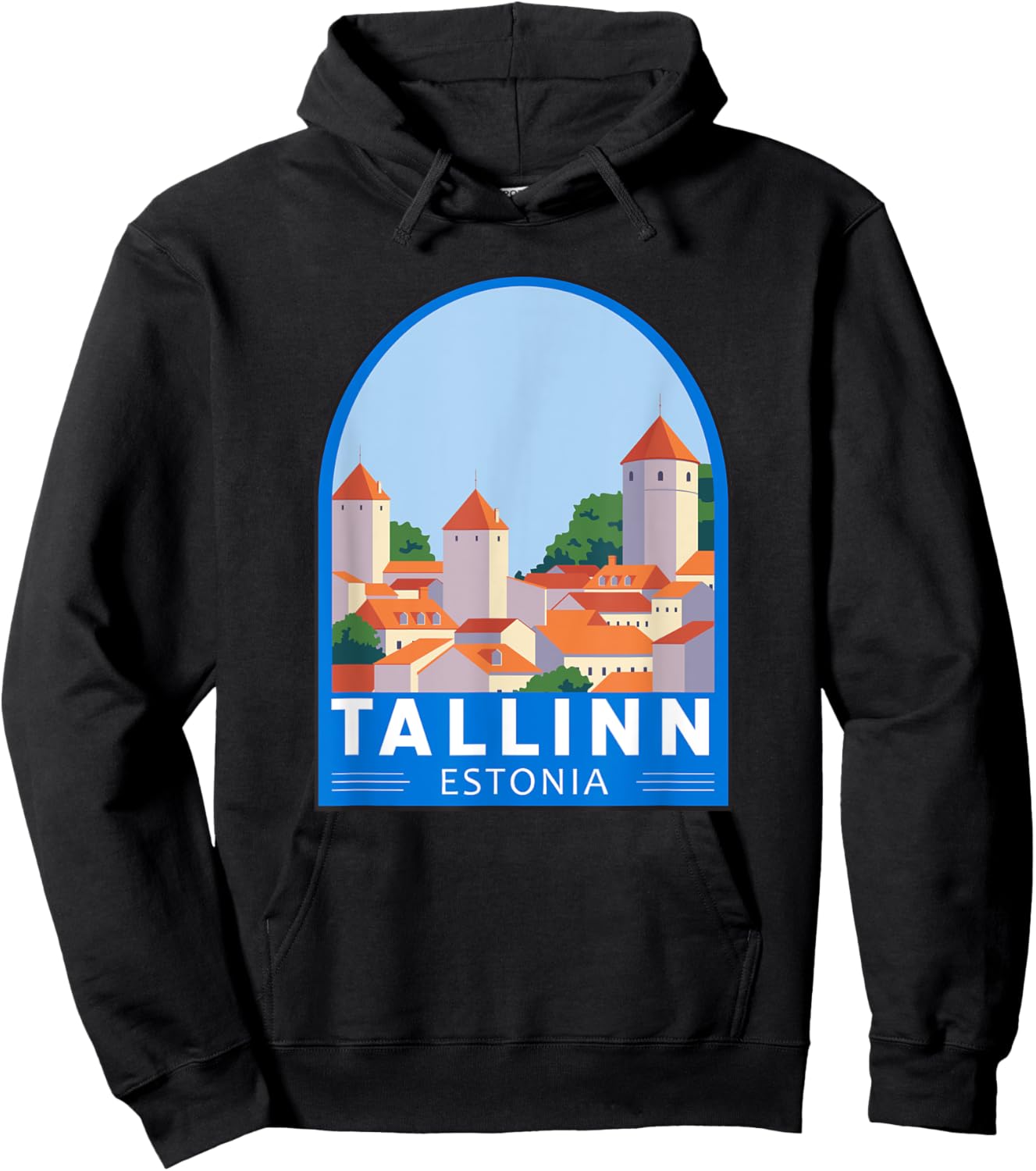 Tallinn Estonia Retro Emblem Vintage Hoodie - Hoodie | Black