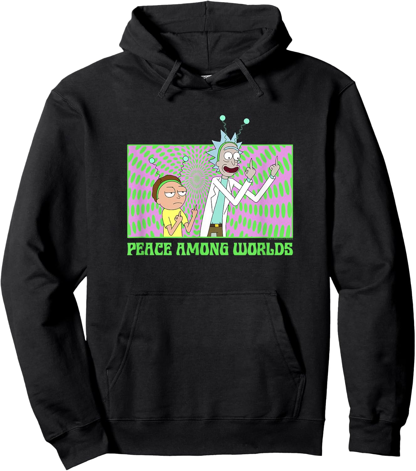 Rick and Morty Psychedelic Peace Among Worlds Hoodie - Hoodie | Black