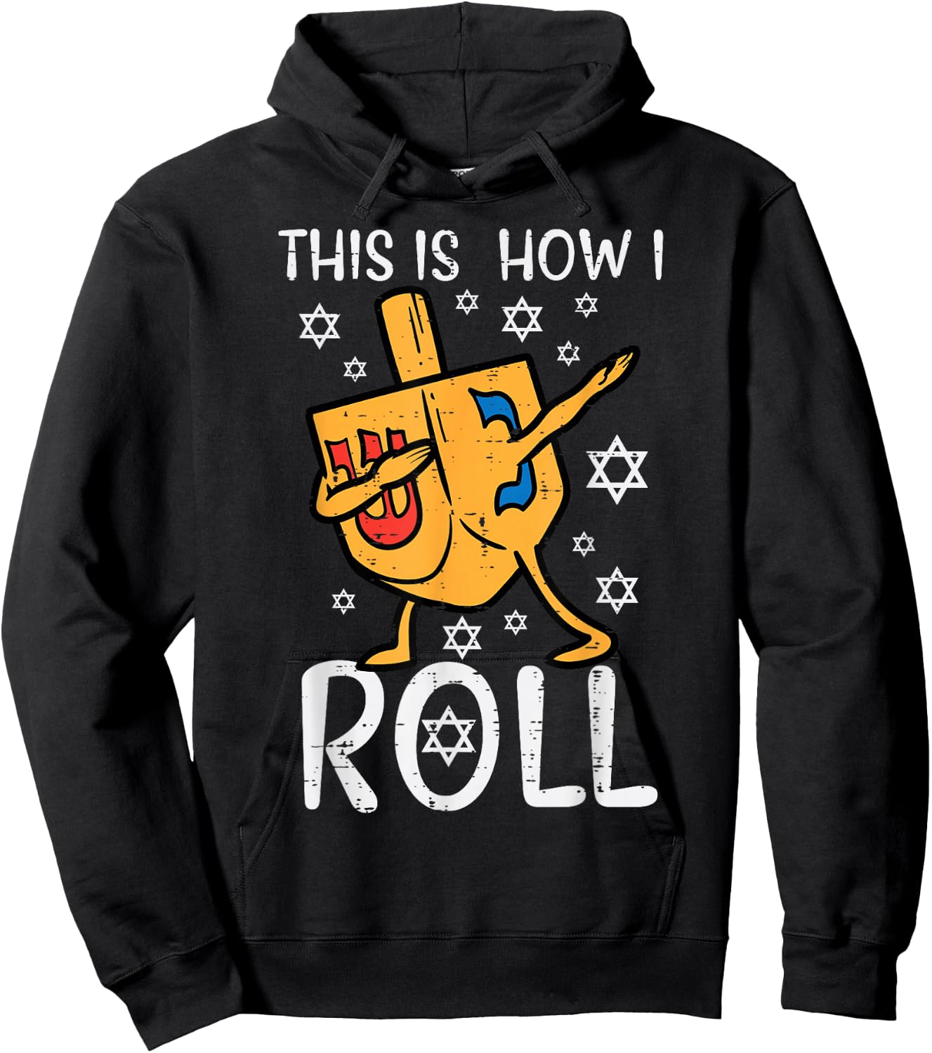 Dabbing Dreidel Ugly Hanukkah Funny Chanukah Men Women Kids Hoodie - Hoodie | Black
