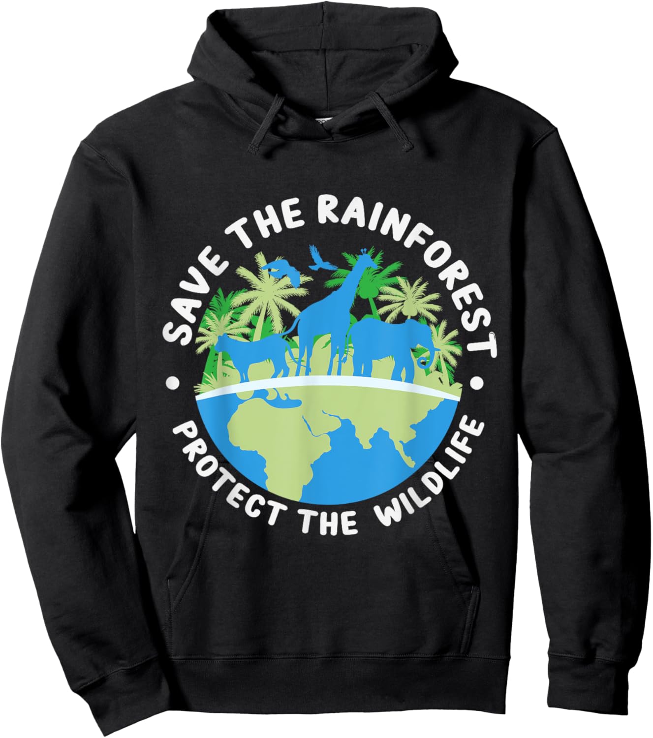 Save the Rainforest Protect the Wildlife Hoodie - Hoodie | Black