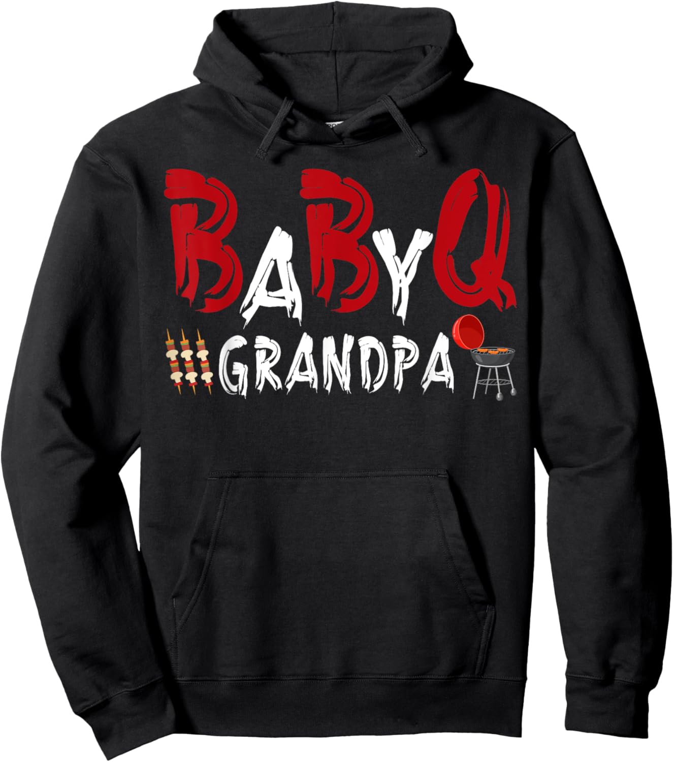 Grandpa Baby BBQ Shower Themed Family Matching Barbecue Hoodie - Hoodie | Black