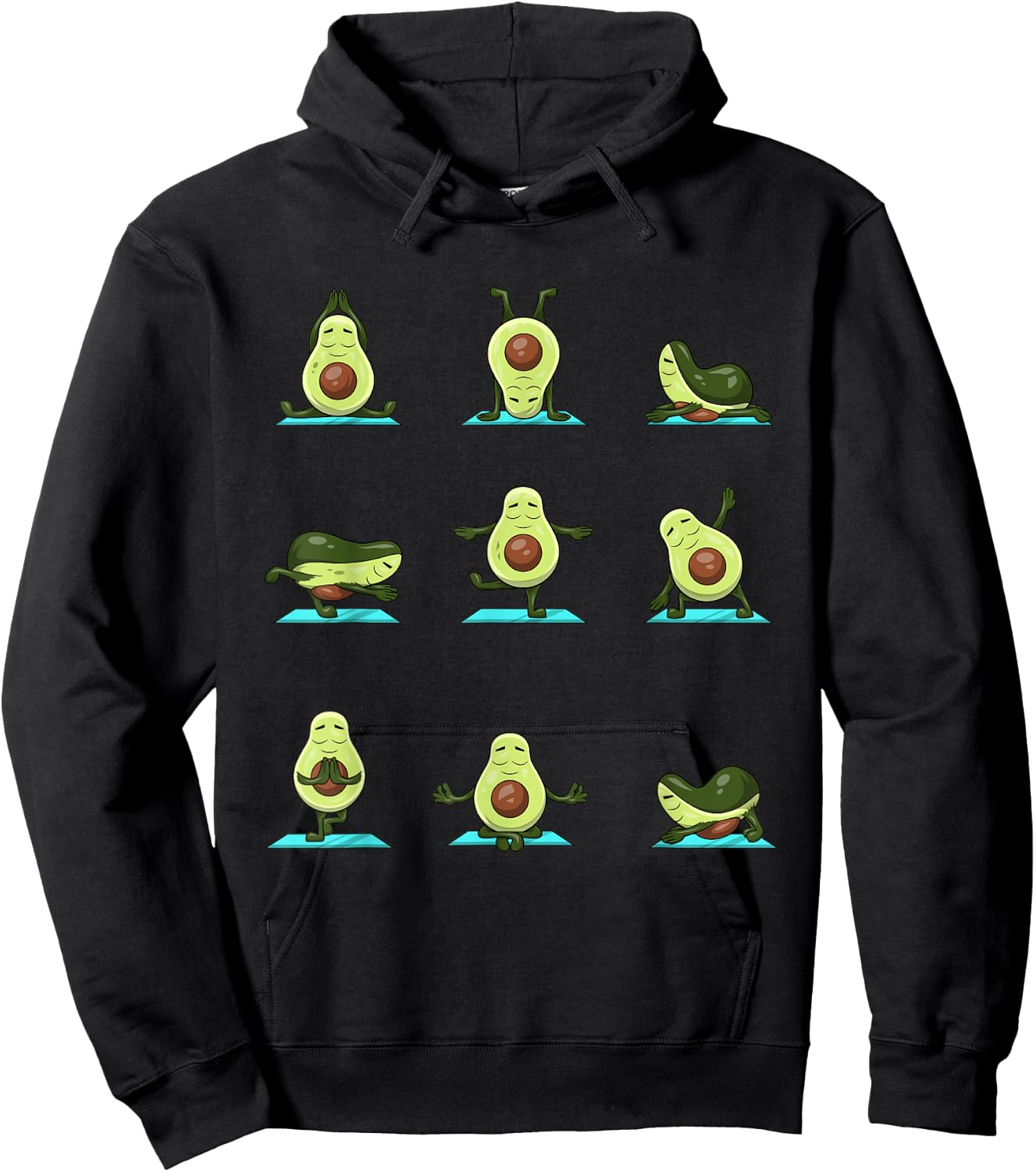 Funny Avocado Yoga Fitness Funny Exercising Gym Avocado Hoodie - Hoodie | Black