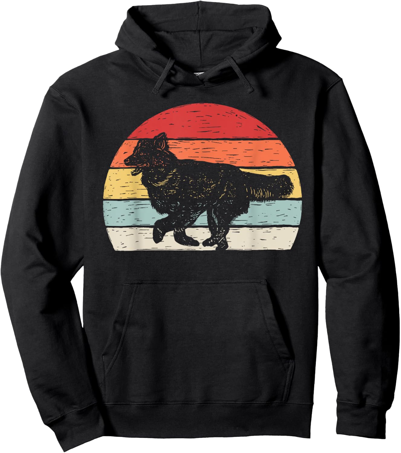 Vintage Retro English Shepherd Dog Men Women Girls Kids Hoodie - Hoodie | Black