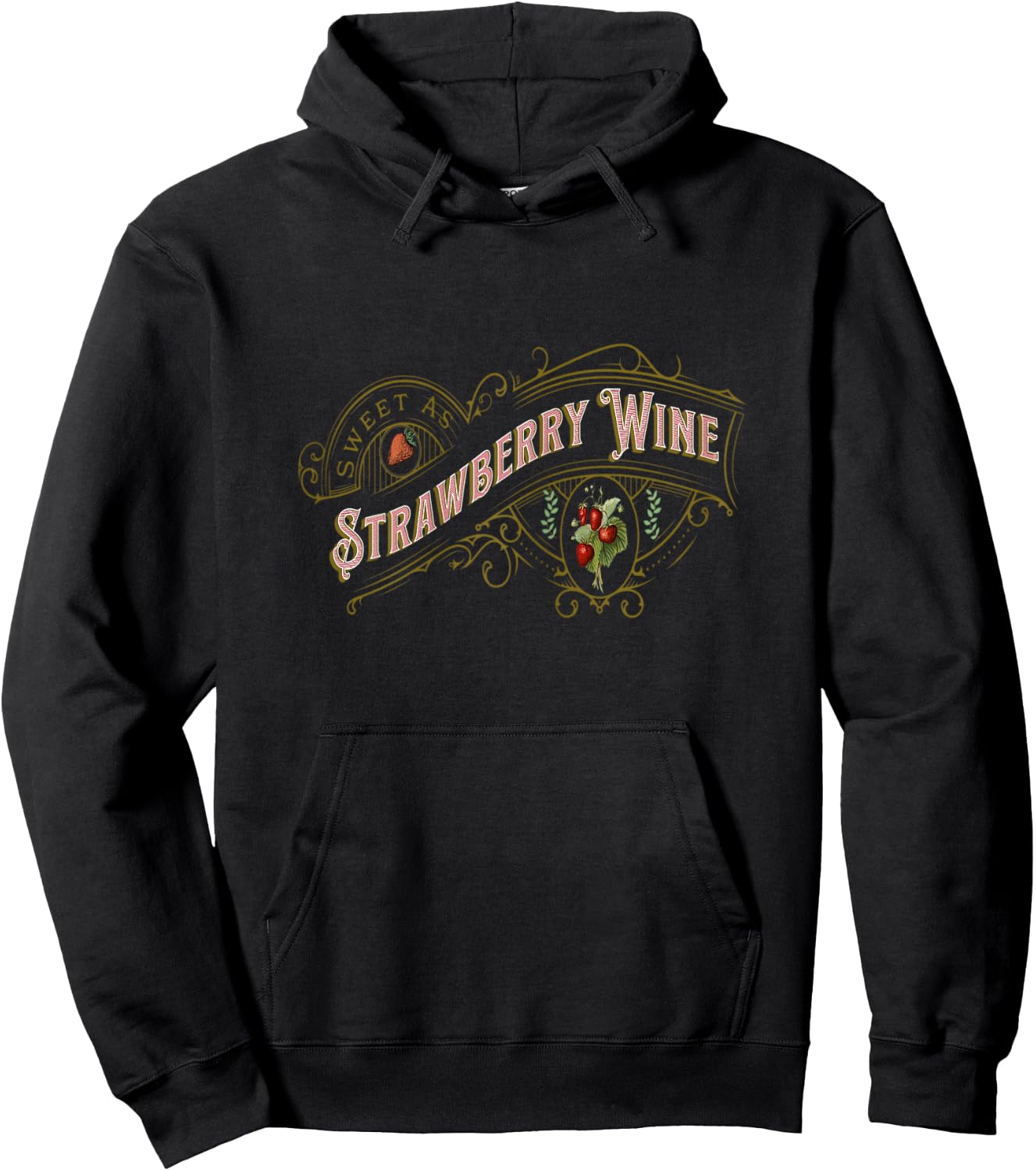 Sweet As Strawberry Wine Vintage Country Music Country Wine Hoodie - Hoodie | Black