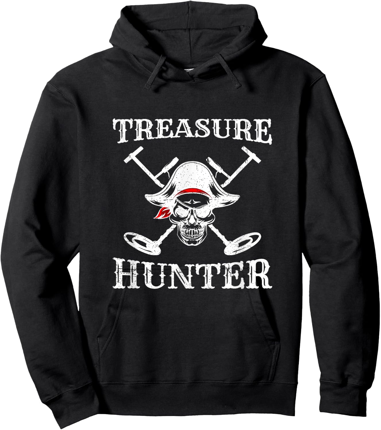 Hidden Treasure Hunter Pirate - Metal Detector Gold Coins Hoodie - Hoodie | Black