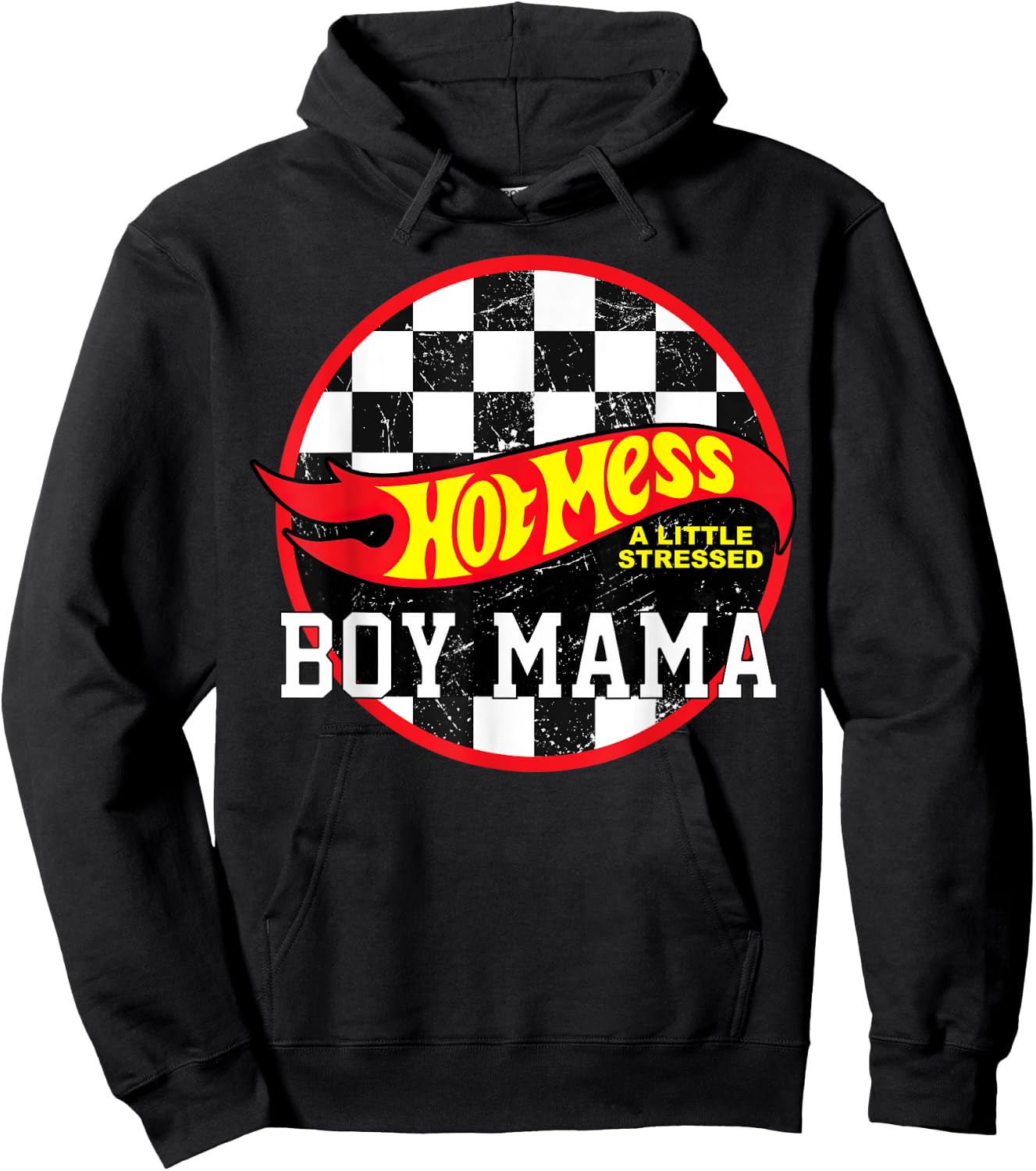 Hot Mess A Little Stressed Boy Mama Hoodie - Hoodie | Black