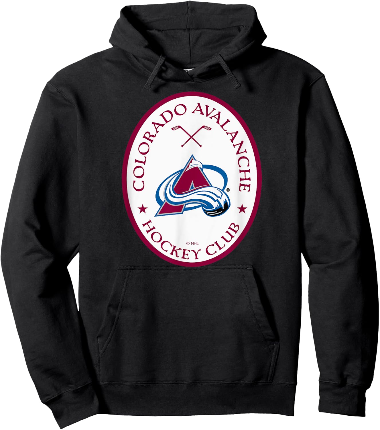 Colorado Avalanche Officially Licensed Navy - NHL, Men's, , X-Small, Short Sleeve, , Solid Blue, Sports Team Logo , Modern Soft Print, Straight Fit, Imported Hoodie - Hoodie | Black