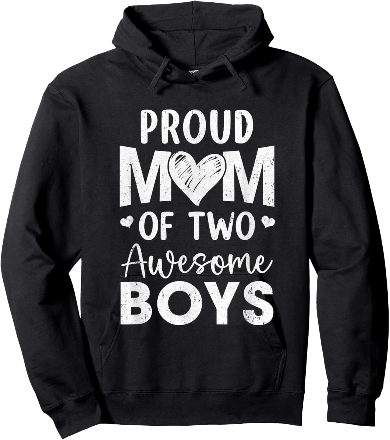 Proud Mom Of 2 Boys Awesome Two Sons Mother's Day Hoodie - Hoodie | Black