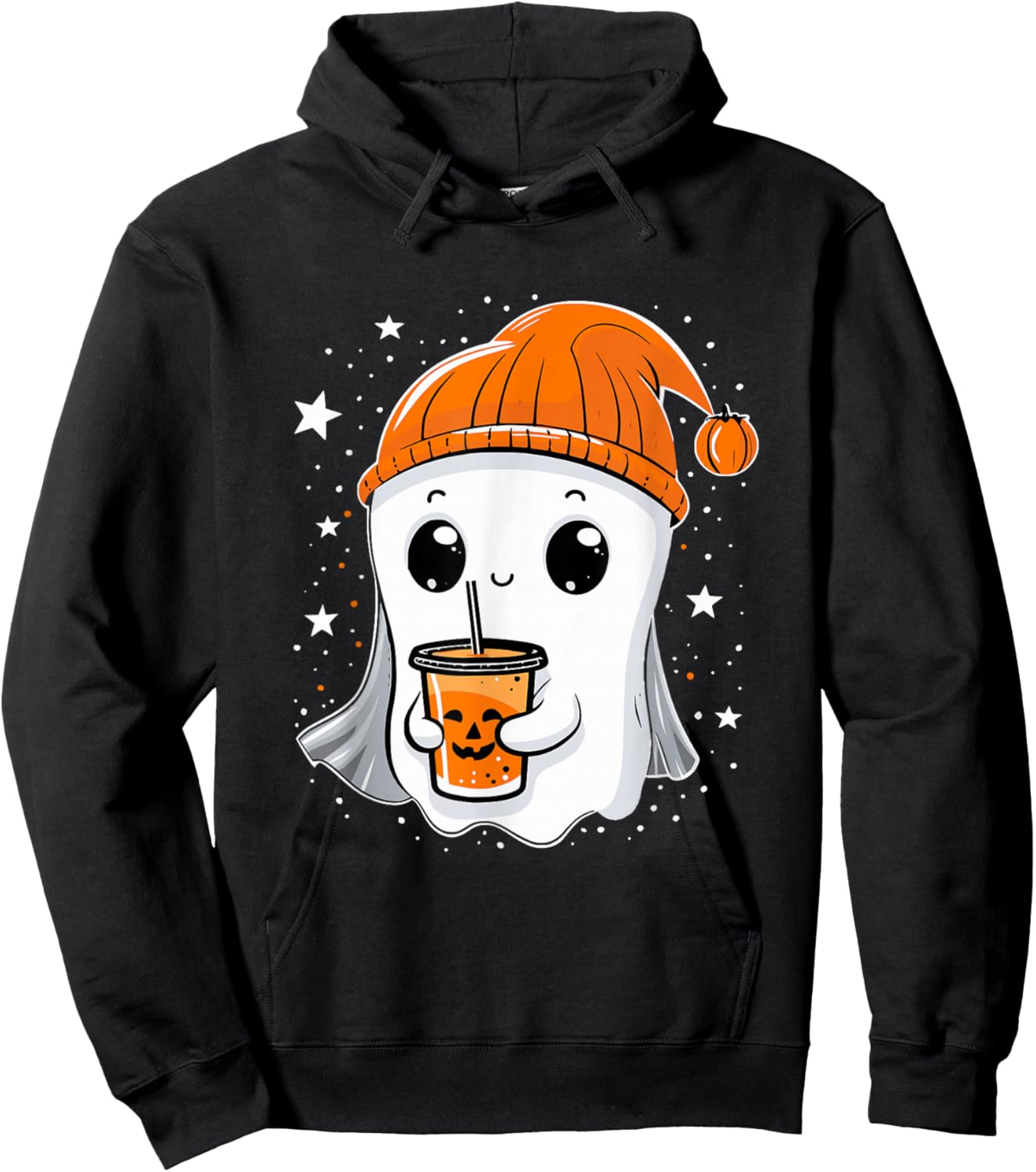 Halloween for Girls, Kids, Toddler & Women Cute Fall Ghost Hoodie - Hoodie | Black