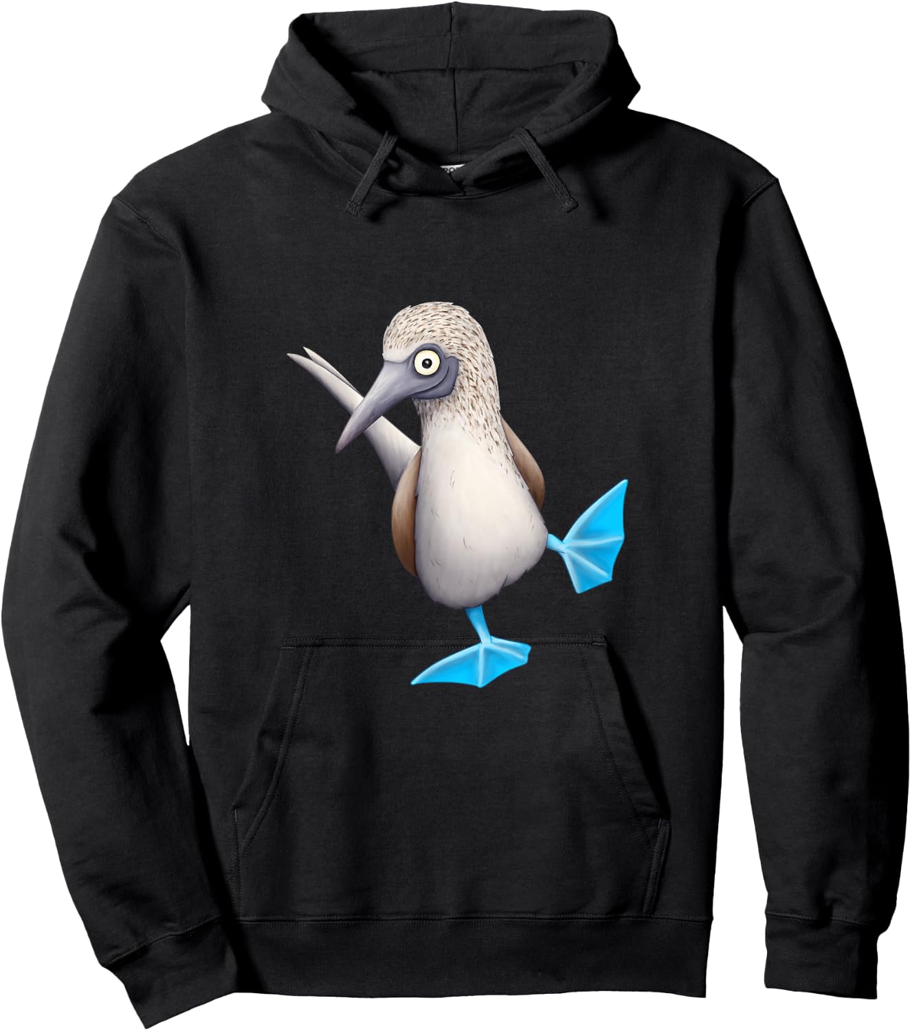 Skizzenmonster Quirky Seabird Gifts Blue Foot Booby Drawing Funky Dancing Tropical Bird Hoodie - Hoodie | Black