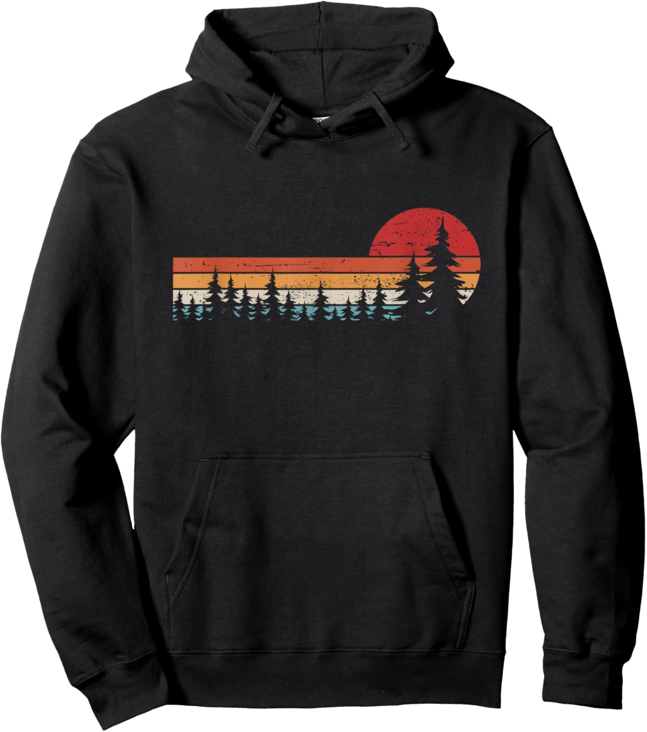 Natur Outdoor Bäume Retro Wald Hoodie - Hoodie | Black