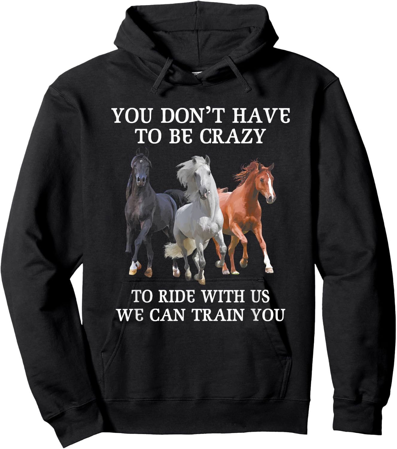You Don't Have To Be Crazy To Ride With Us We Can Train You Hoodie - Hoodie | Black