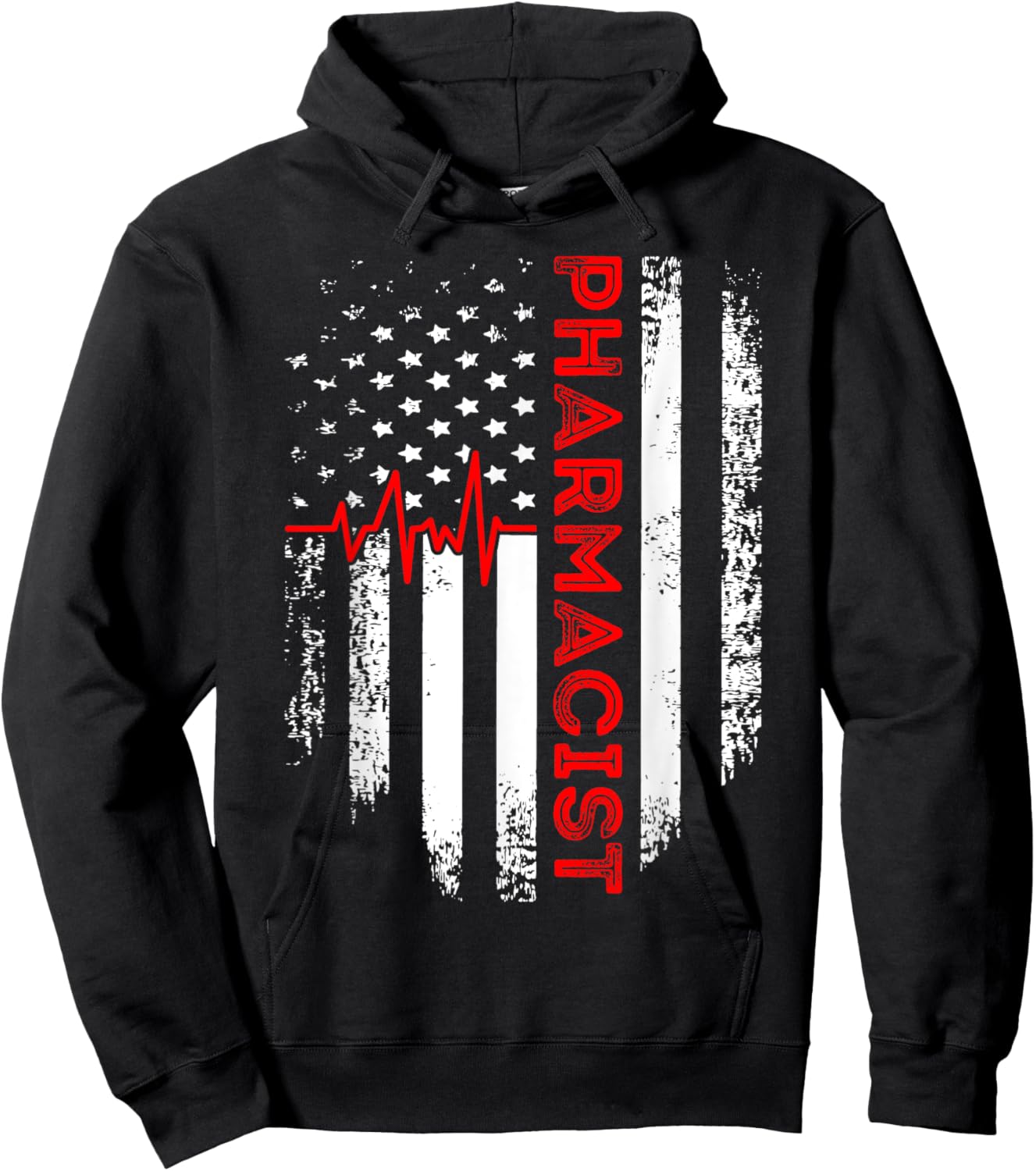 Pharmacist USA Flag Pharmacy Technician Student Hoodie - Hoodie | Black