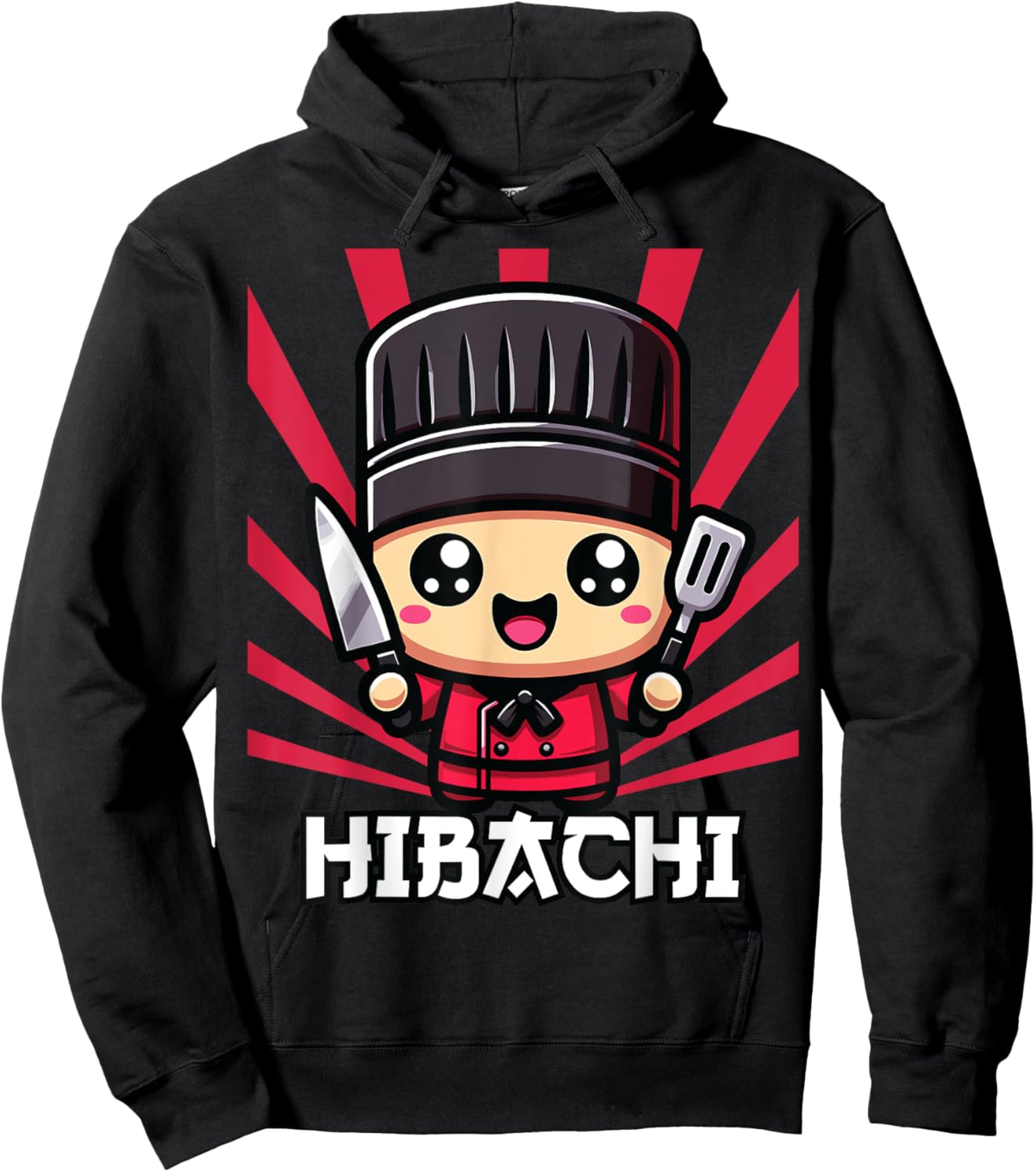 Hibachi Chef, Kawaii Hibachi , Small Hoodie - Hoodie | Black