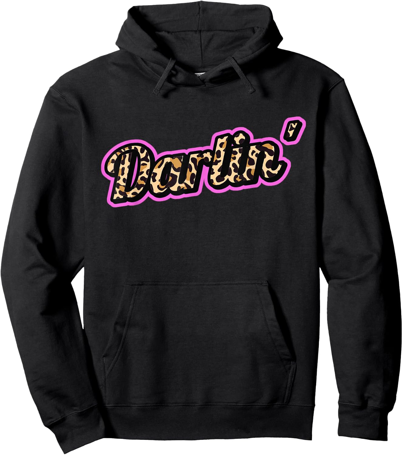 Darlin' Leopard Print Trendy Country Music Hoodie - Hoodie | Black