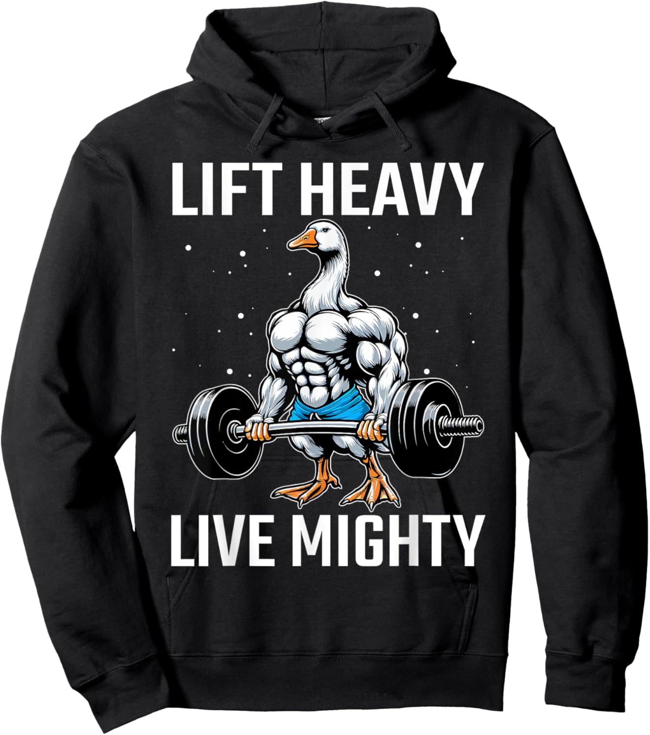 Lifting Laughs and Weights Funny Goose Lover Gym Fitness Hoodie - Hoodie | Black