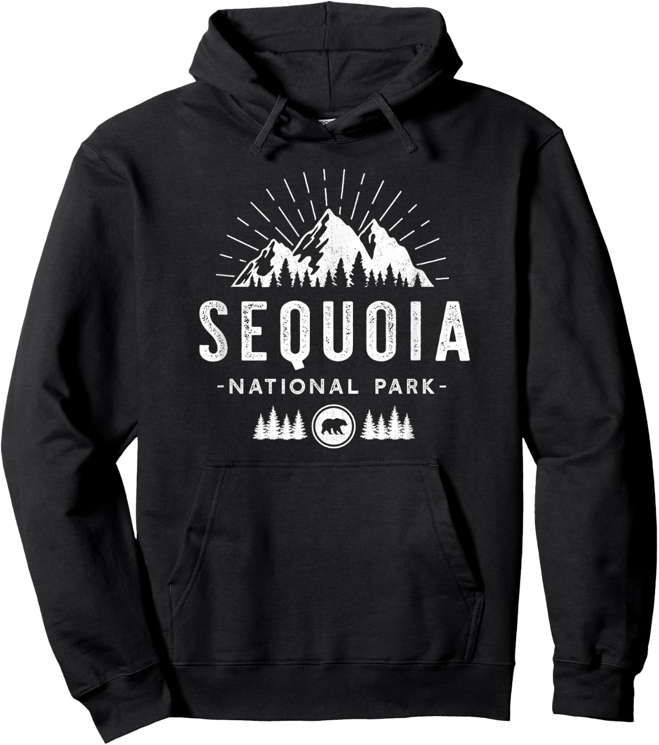 Sequoia National Park - Retro hiking vacation gift Hoodie - Hoodie | Black