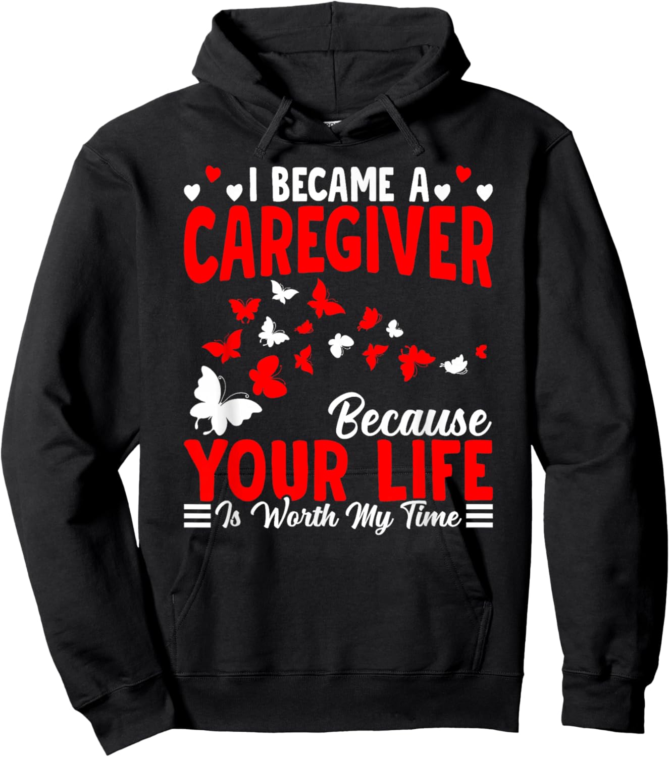 I Became A Caregiver Caregiving Nursing Caretaker Nurse Hoodie - Hoodie | Black