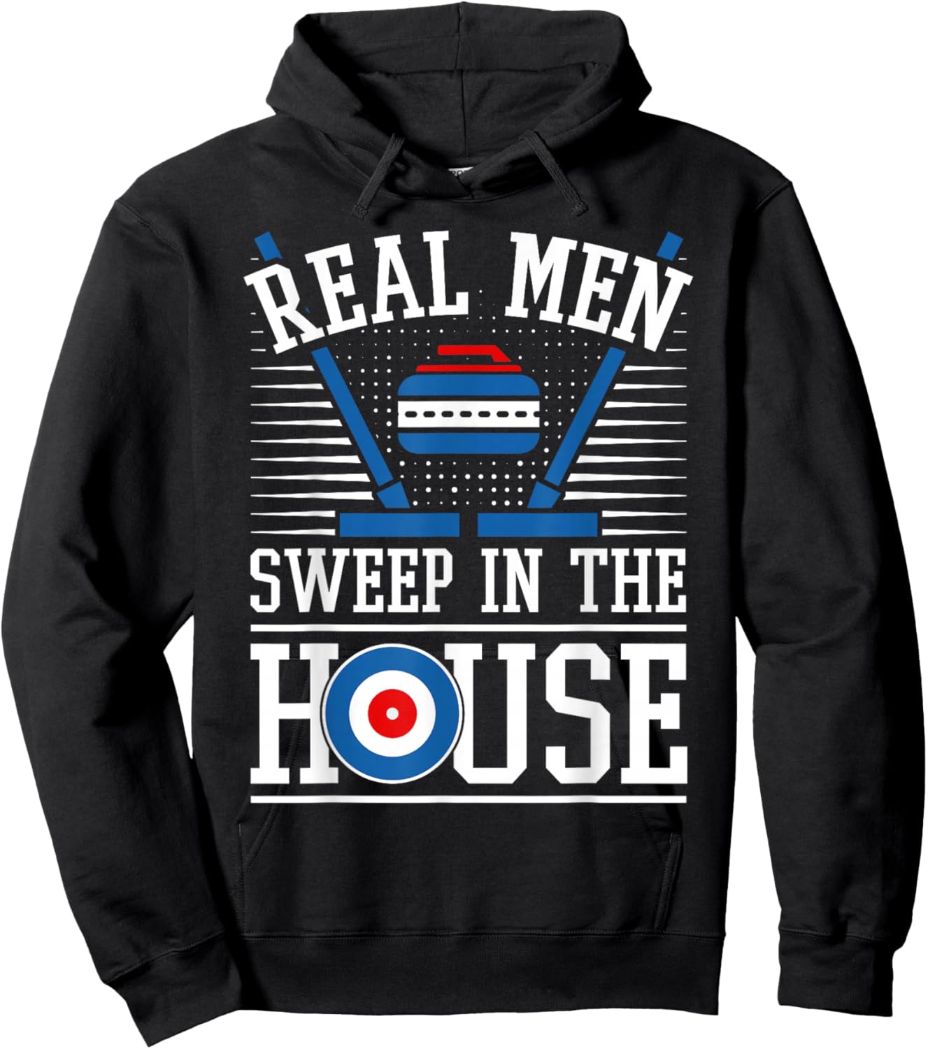 Funny Curling Saying I Curler Joke I Husband Curling Player Hoodie - Hoodie | Black