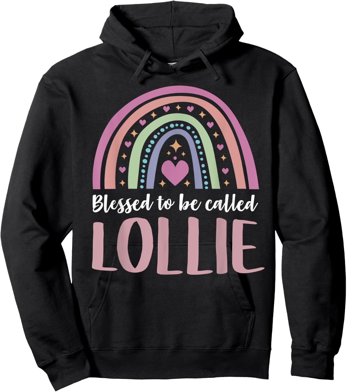 Lollie Shirt Grandma Women Mothers Day Blessed Lollie Hoodie - Hoodie | Black