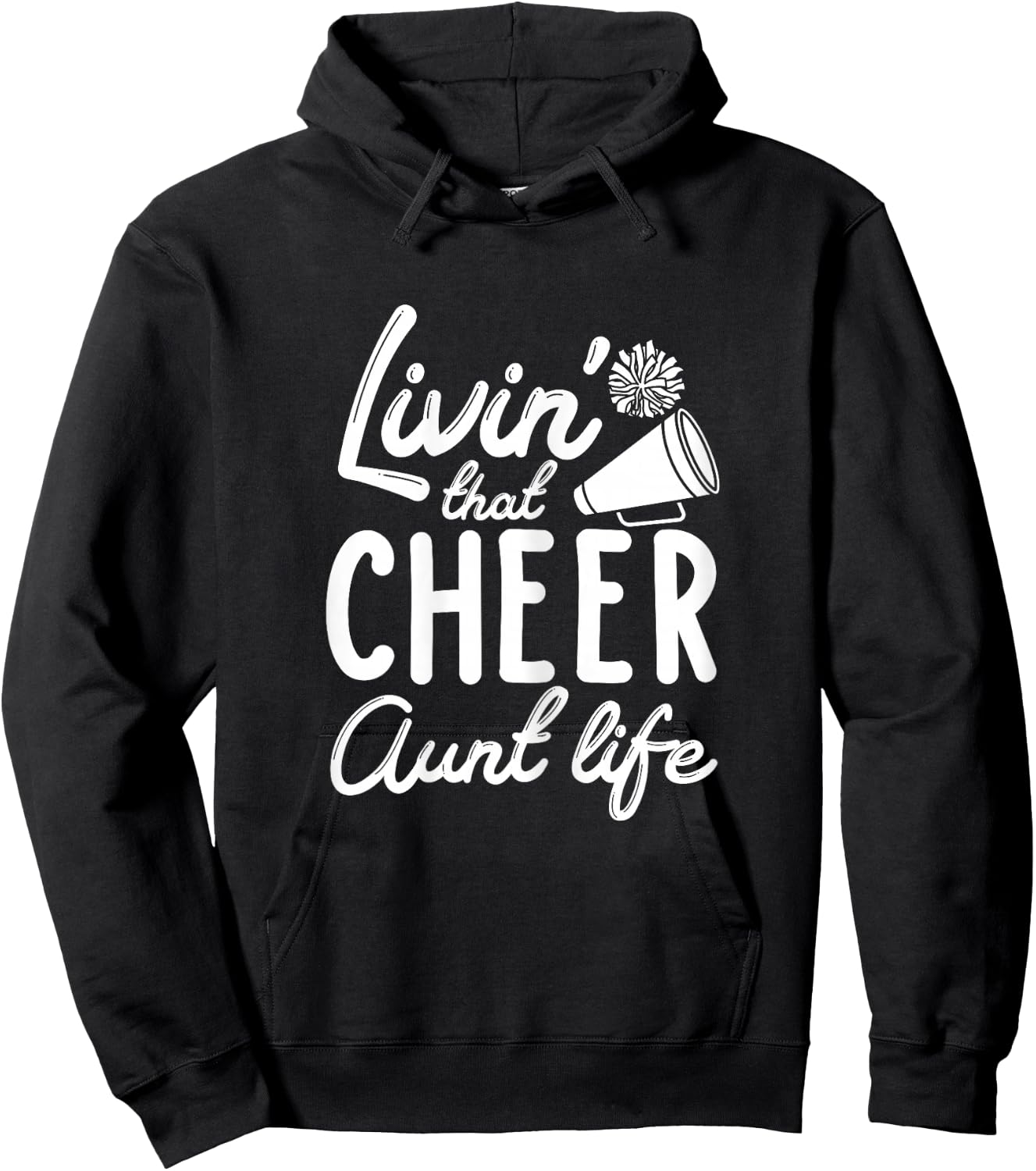 Cheer Aunt Shirts for Cheerleader Aunties Women's Black X-Small Classic Fit Cheerleader Aunt Graphic Hoodie - Hoodie | Black