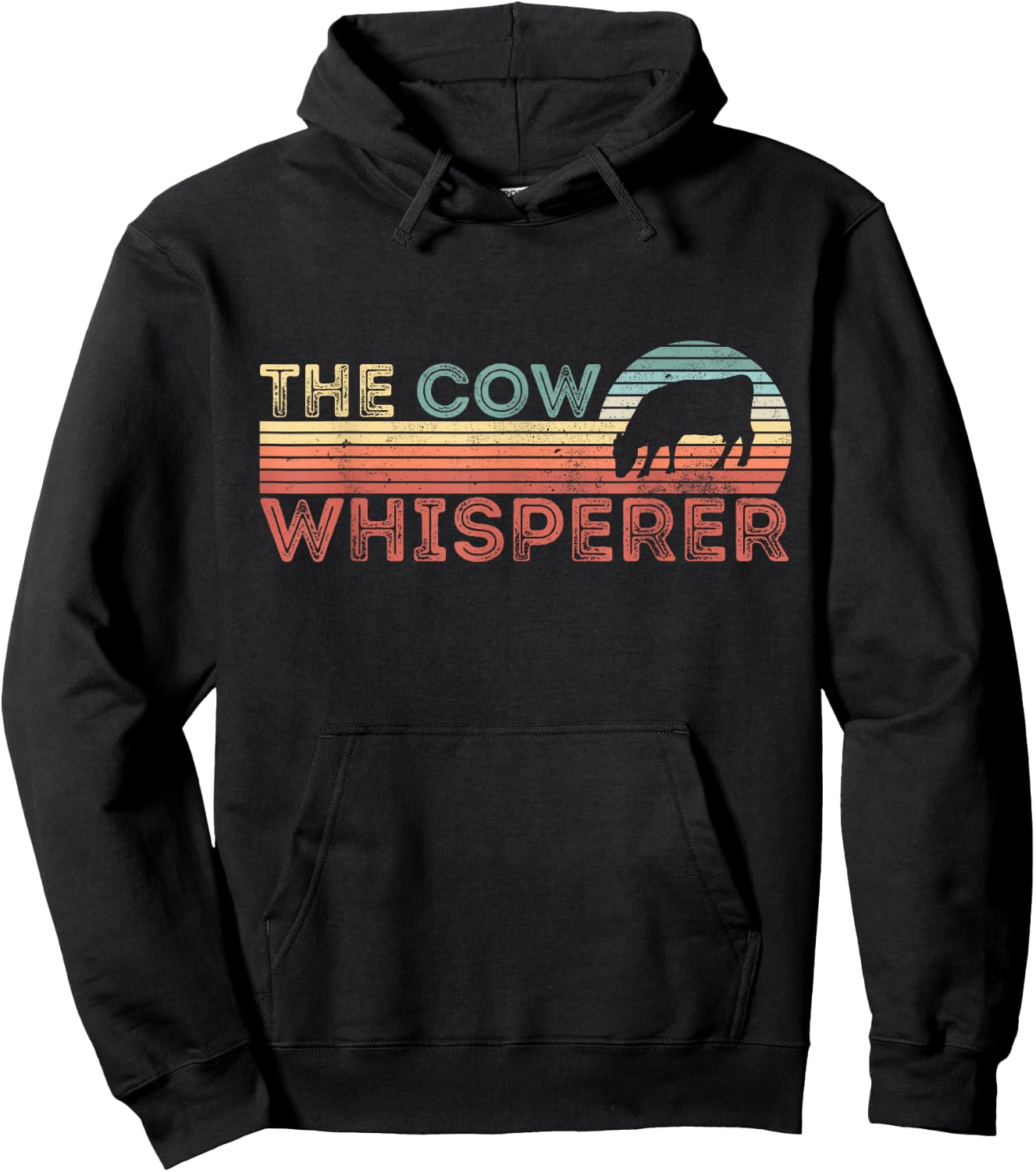 Vintage The Cow Whisperer Farming Gift Hoodie - Hoodie | Black