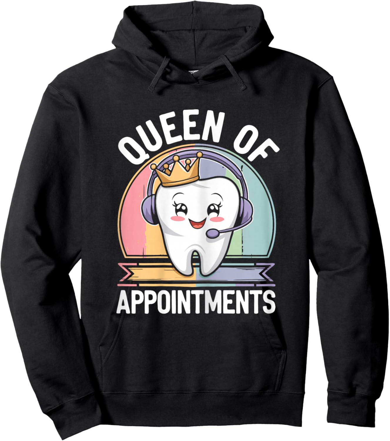 Dental Receptionist Queen Dentist's Office Reception Hoodie - Hoodie | Black