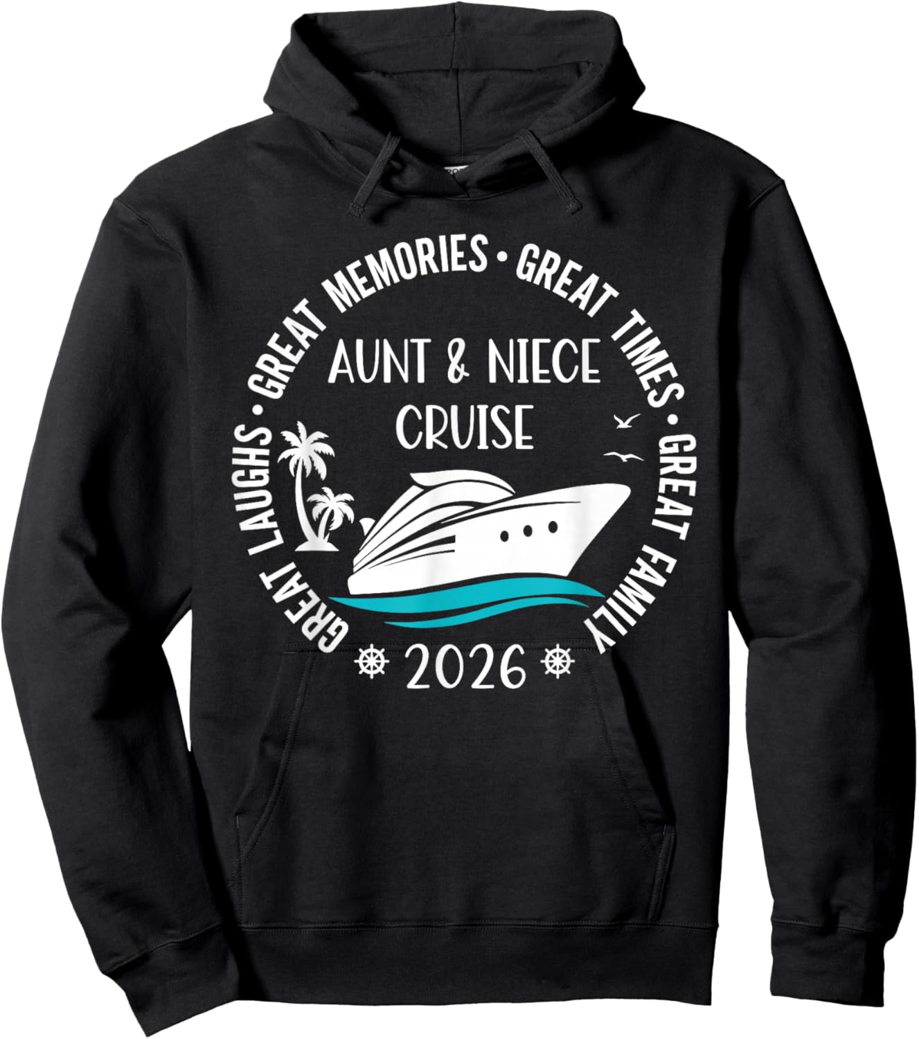 Aunt Niece Cruise Trip 2026 Summer Vacation Matching Family Hoodie - Hoodie | Black