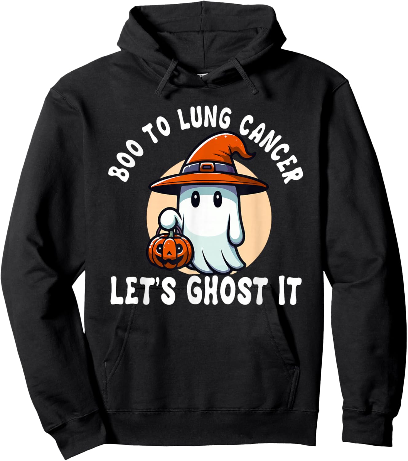 Boo To Lung Cancer Let's Ghost It Halloween Costume Hoodie - Hoodie | Black