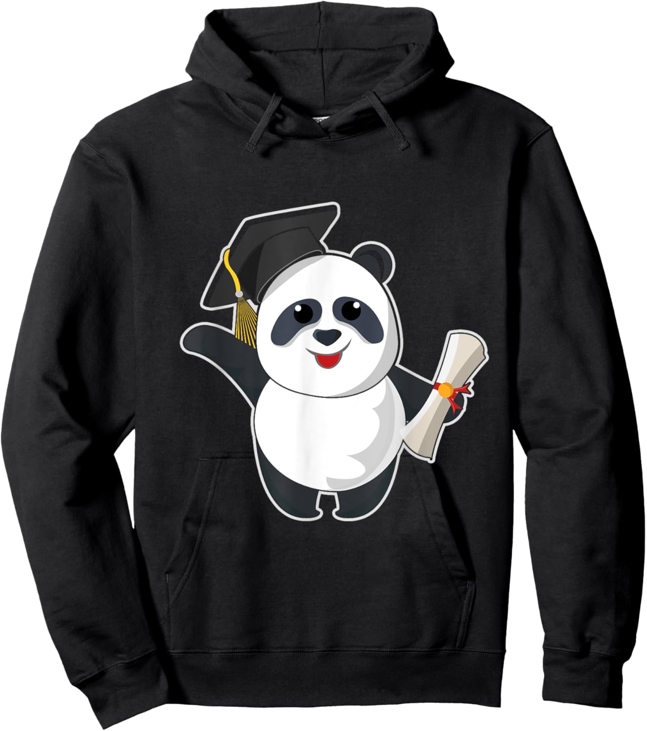 Cute Panda Bear Graduate Graduating 2023 Graduation Hoodie - Hoodie | Black