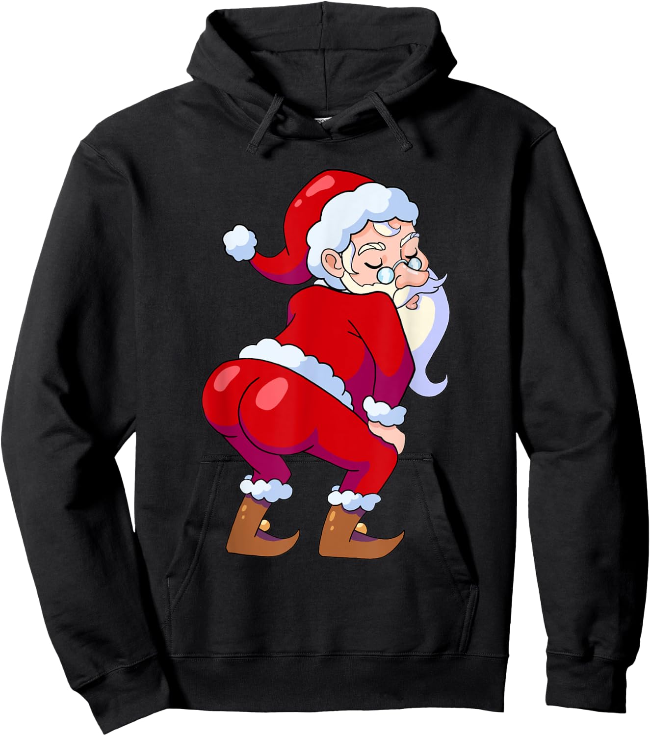 Santa Claus Shaking Booty Twerking Christmas Men Women Hoodie - Hoodie | Black