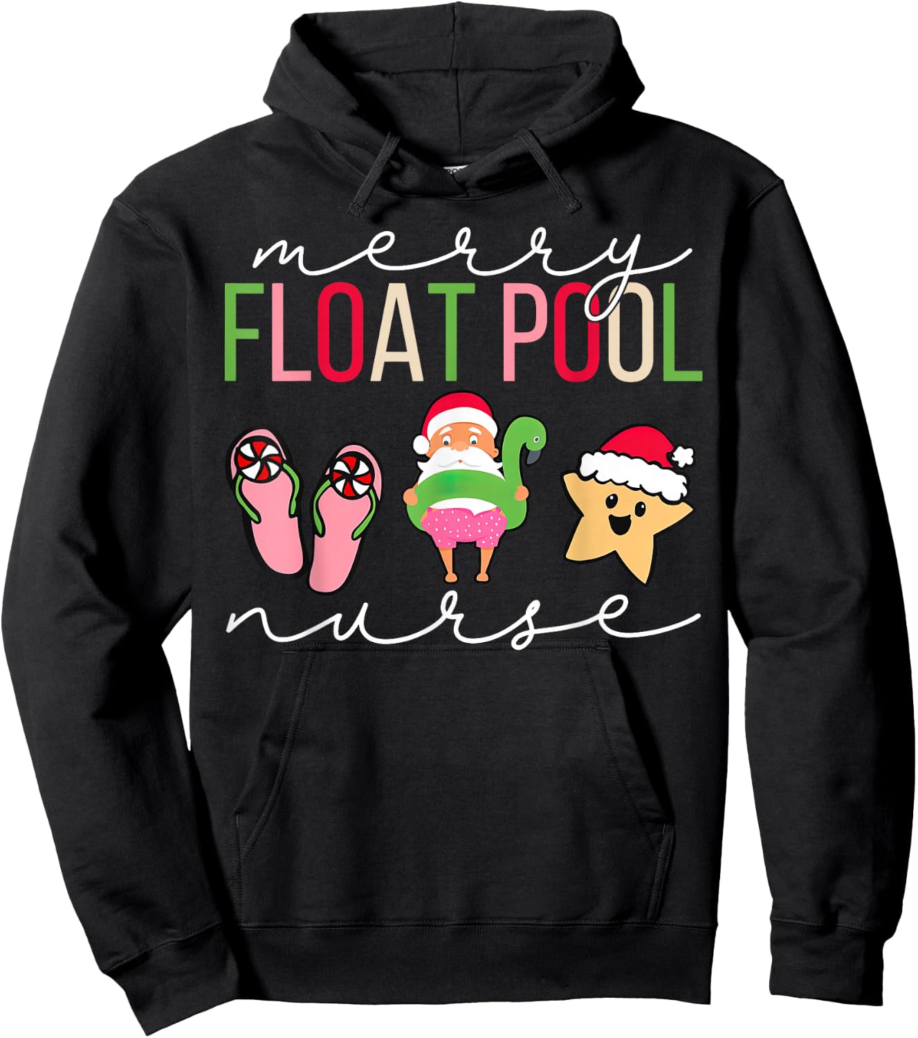 Float Pool Nurse Christmas ICU Med Surg Telemetry Holiday Hoodie - Hoodie | Black