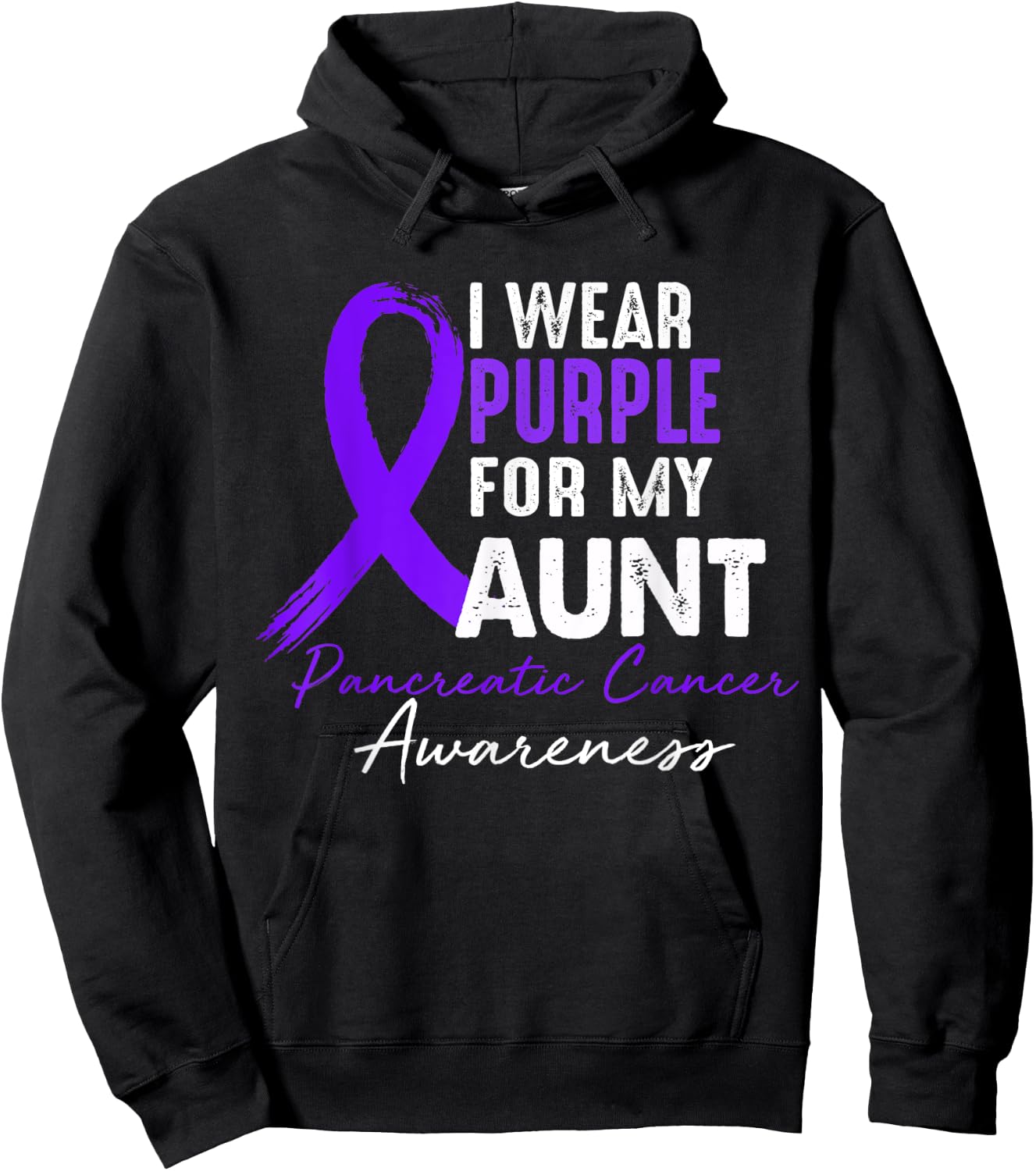 I Wear Purple For AUNT Pancreatic Cancer Awareness gifts Hoodie - Hoodie | Black