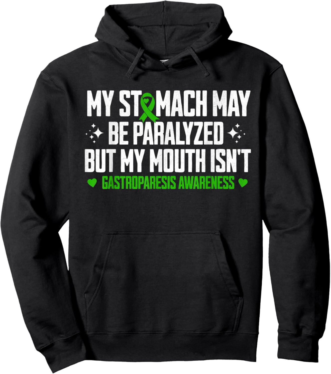 Funny Gastroparesis Awareness Month Stomach Sarcastic Hoodie - Hoodie | Black