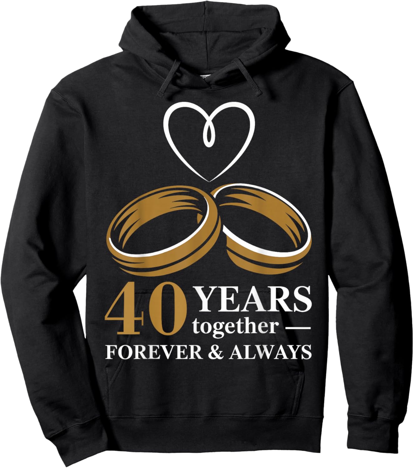 40th Wedding Anniversary Shirt for Couple - 40 Years Wedding Hoodie - Hoodie | Black