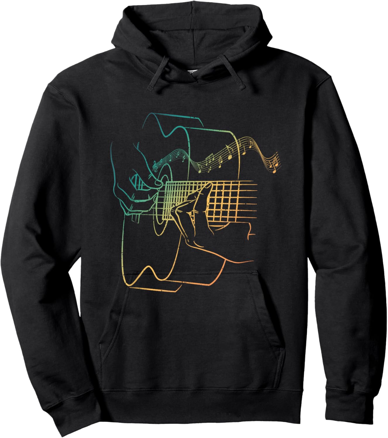 Cool Acoustic Guitar Women Acoustic Guitar Player Hoodie - Hoodie | Black