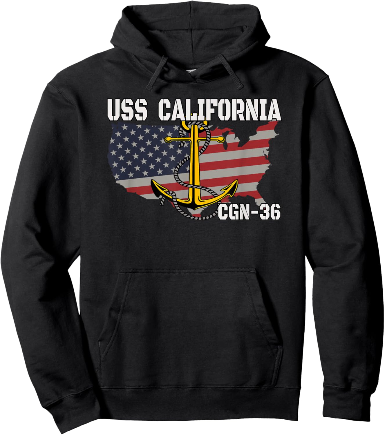 USS California CGN-36 Cruiser Veteran Day Father Grandpa Dad Hoodie - Hoodie | Black