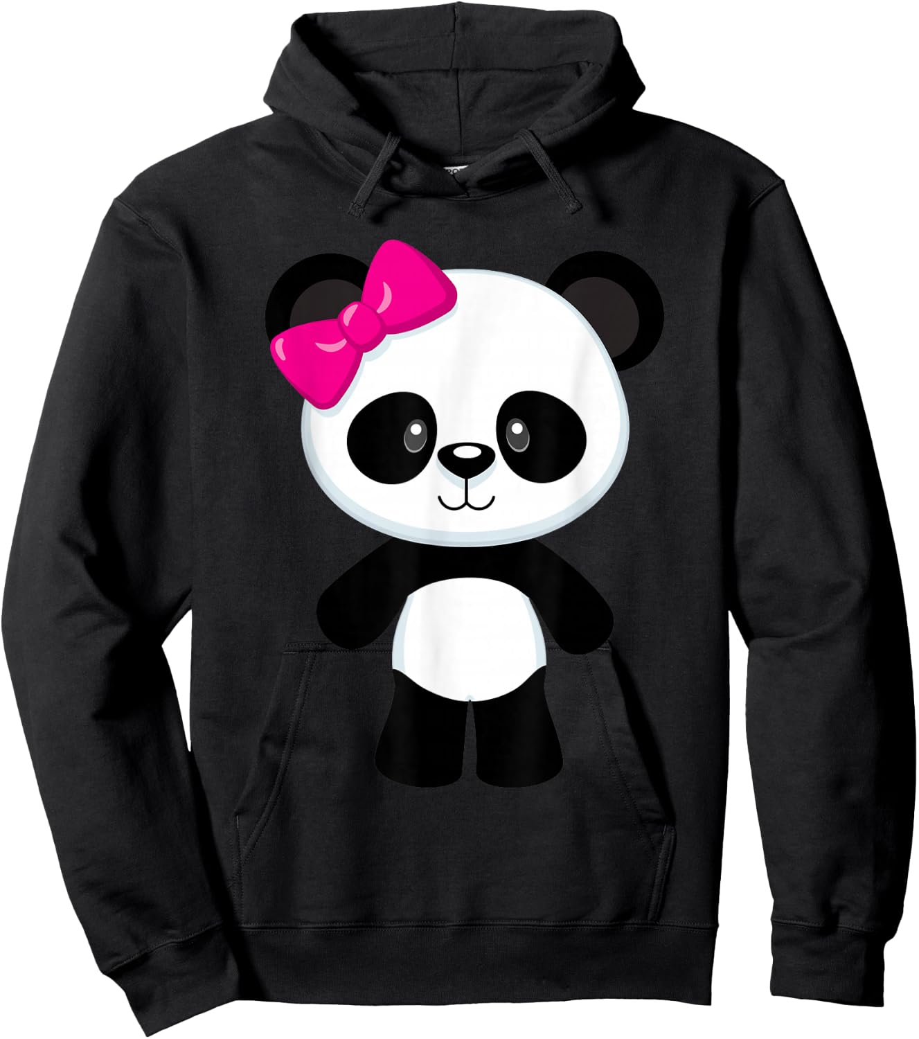 Cute Baby Panda Girl with Bow Hoodie - Hoodie | Black