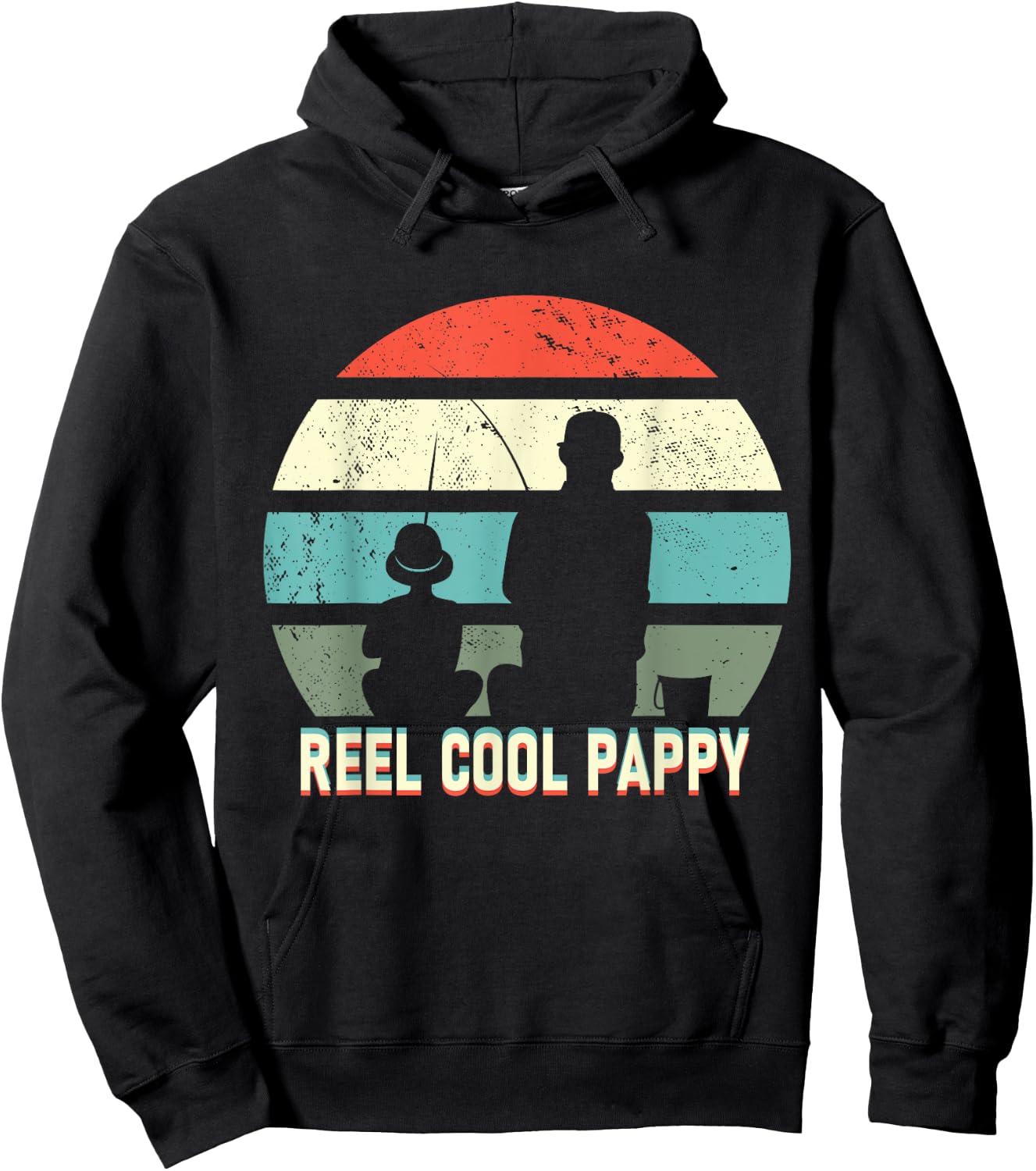 reel cool Pappy fisherman grandpa father's day Fishing gifts Hoodie - Hoodie | Black