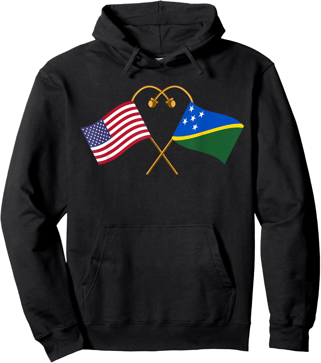 Solomon Islander American Flag Solomon Islands Flag Hoodie - Hoodie | Black