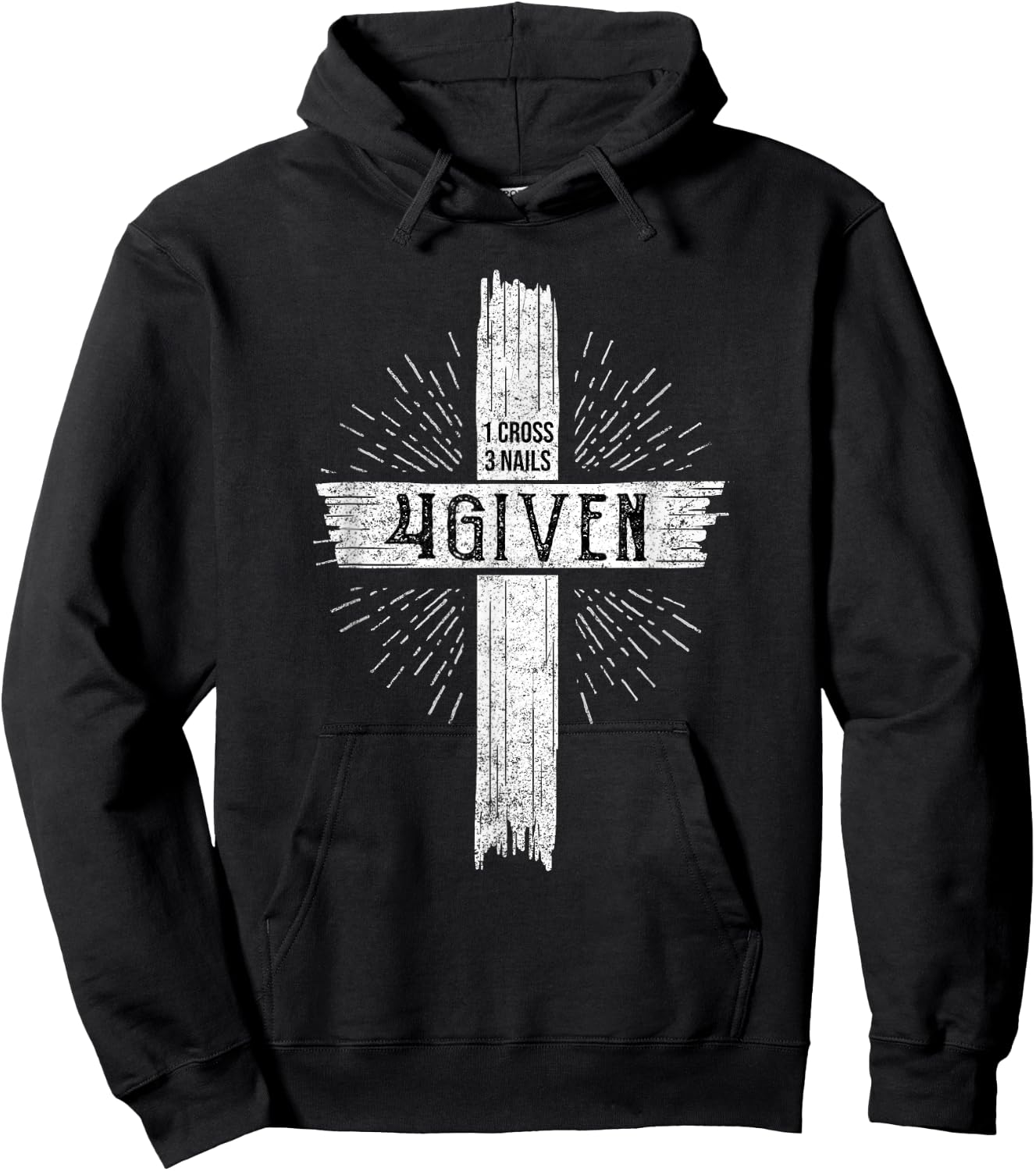 1 Cross 3 Nails 4 Given Jesus Hoodie - Hoodie | Black