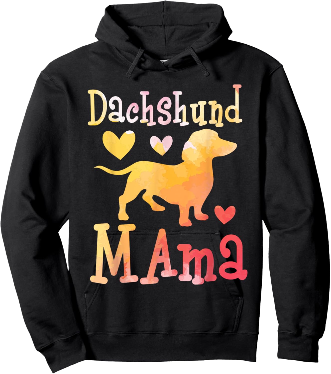 Dachshund Mama - Dog Lover Pet Trainer Breeder Animal Women Girls Kids Hoodie - Hoodie | Black