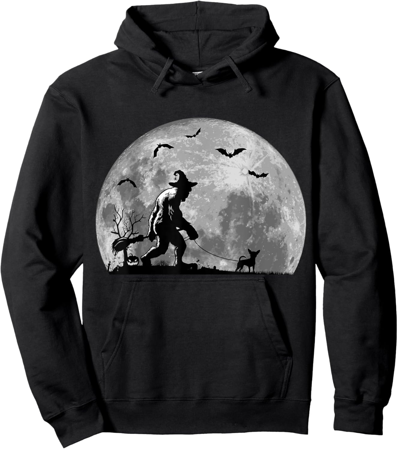 Bigfoot Walking Chihuahua Dog Sasquatch Halloween Hoodie - Hoodie | Black