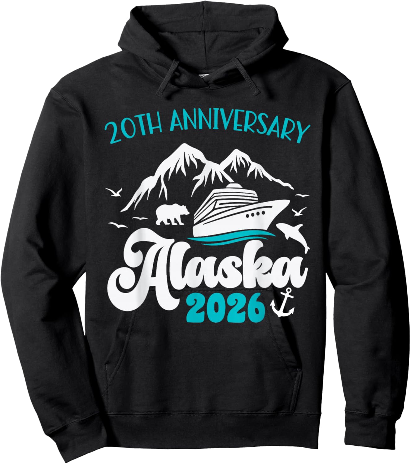 20th Anniversary Wedding Alaska Cruise 2026 Matching Couple Hoodie - Hoodie | Black