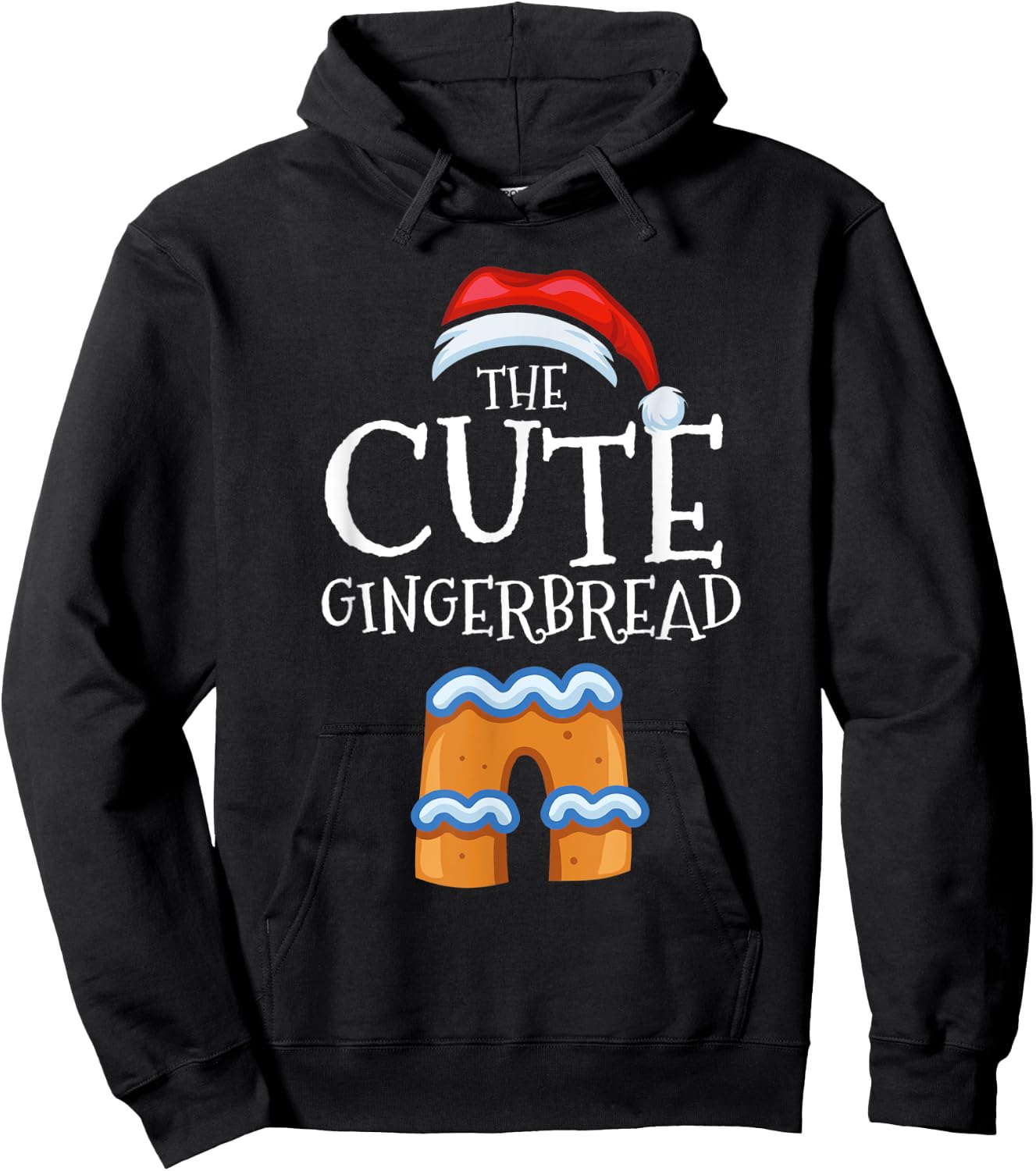 Cute Gingerbread Family Matching Group Christmas Gift Hoodie - Hoodie | Black