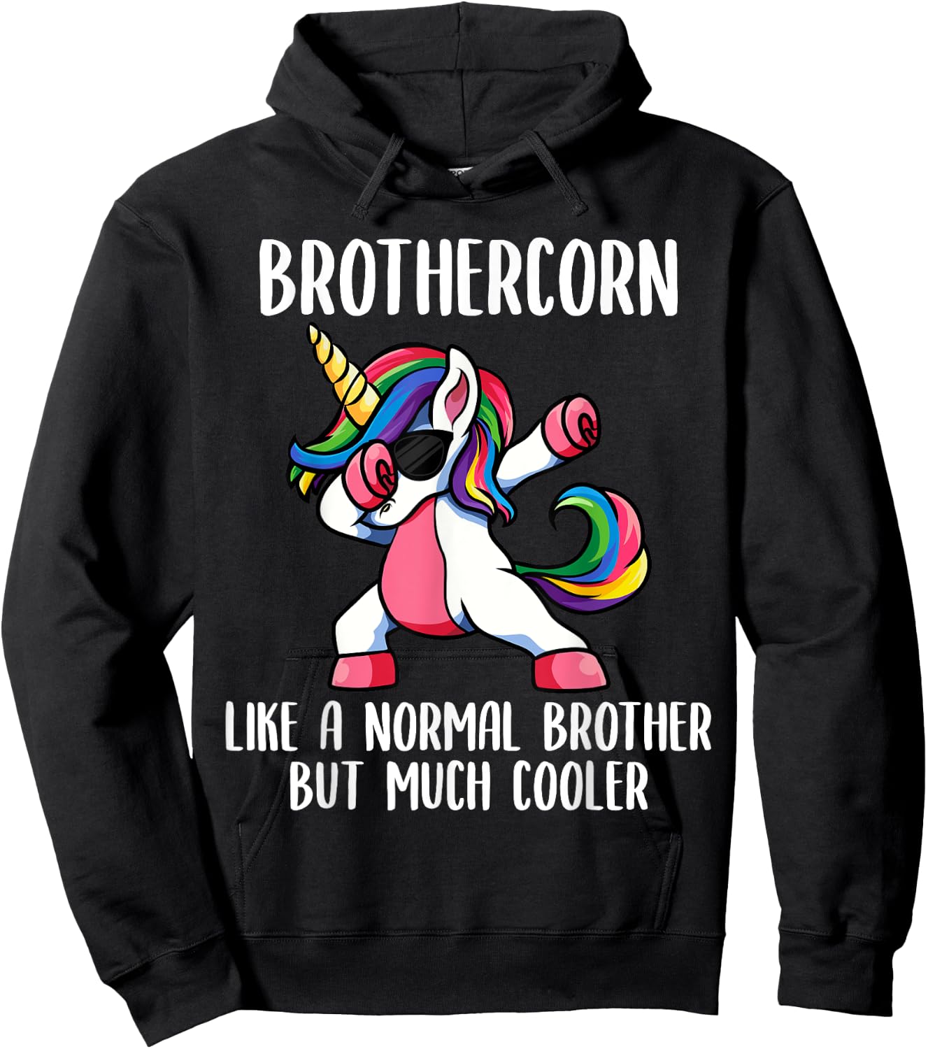 Unicorn Brother Girl Birthday Party Clothing BrotherCorn Hoodie - Hoodie | Black