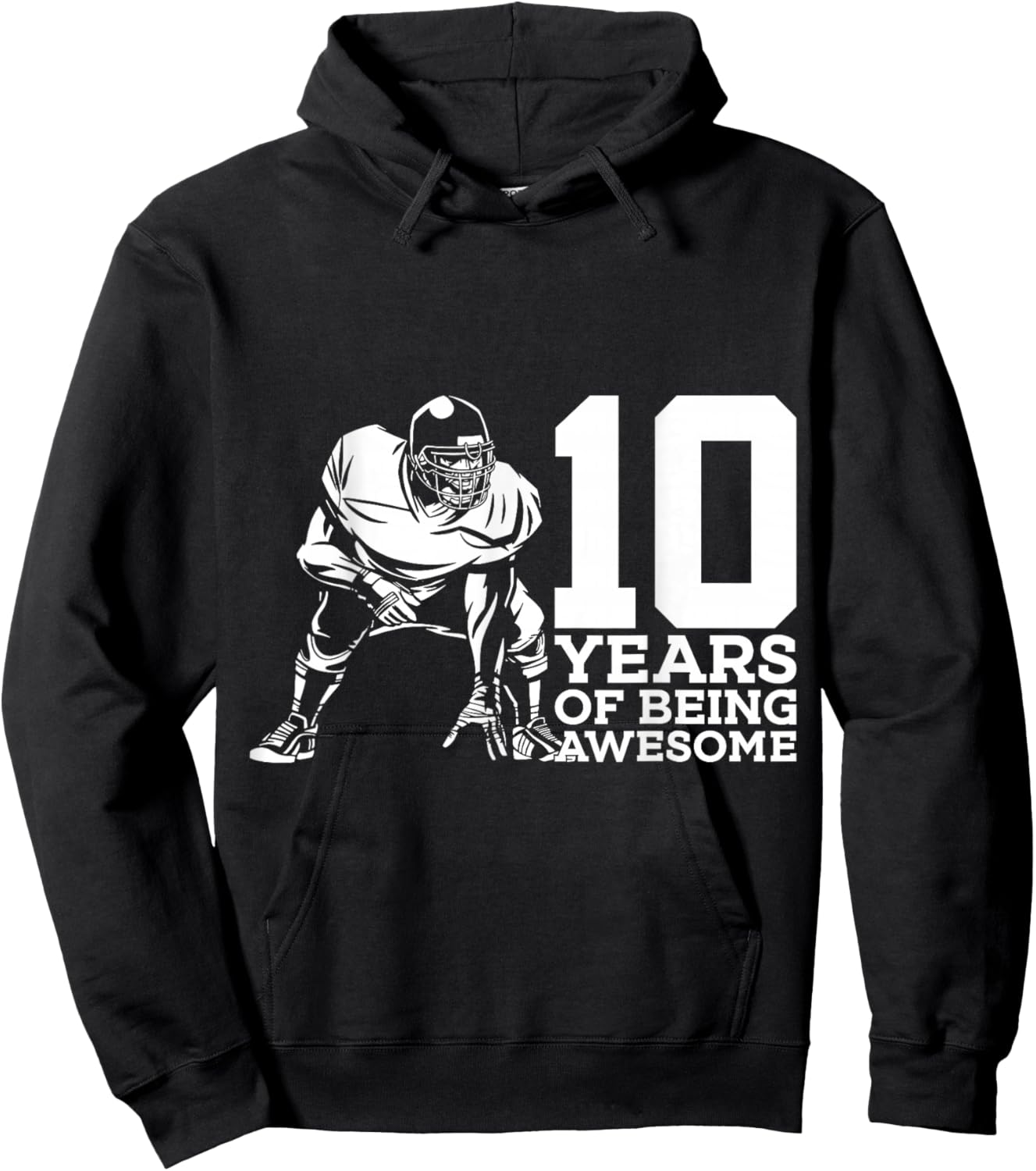 10 Years of Being Awesome Football 10th Birthday Hoodie - Hoodie | Black