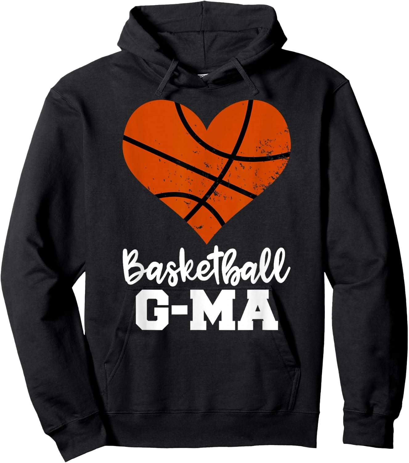 Basketball G-Ma Funny Basketball Heart Grandma GeeMa Hoodie - Hoodie | Black