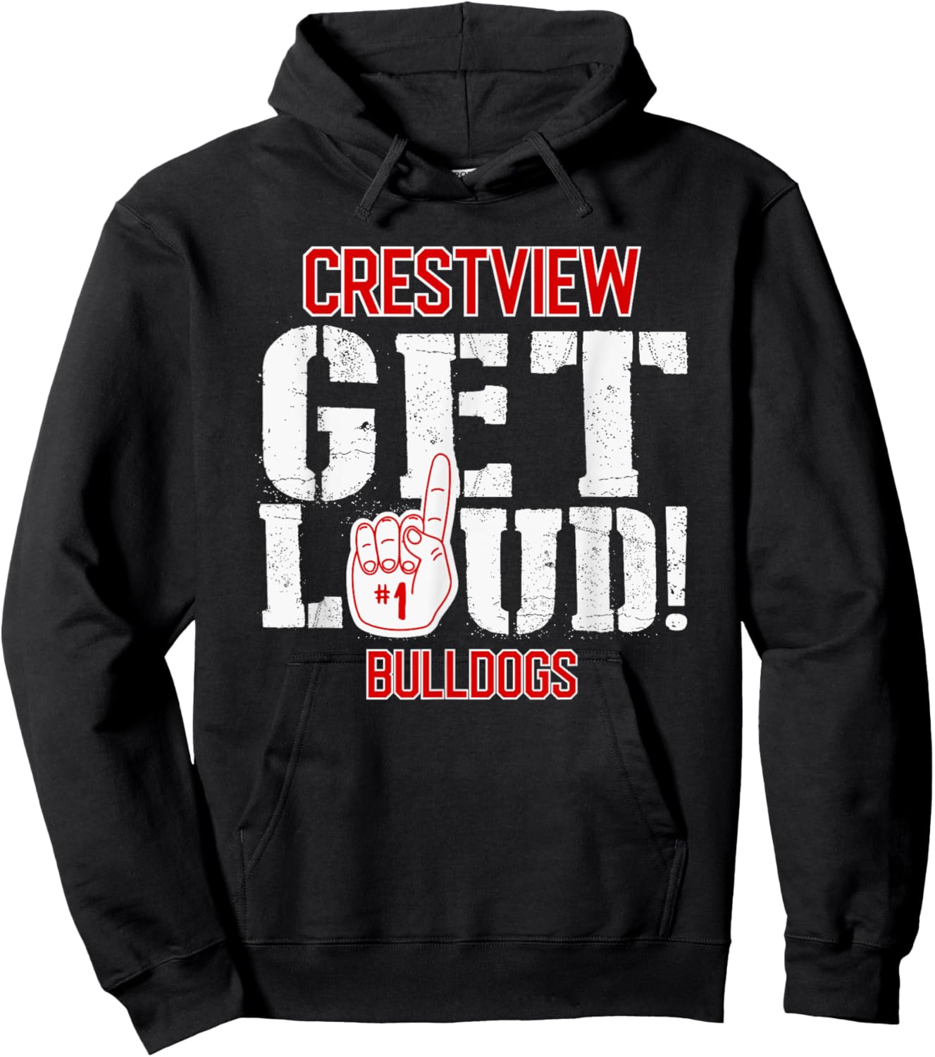Crestview High School GET LOUD Bulldogs Hoodie - Hoodie | Black